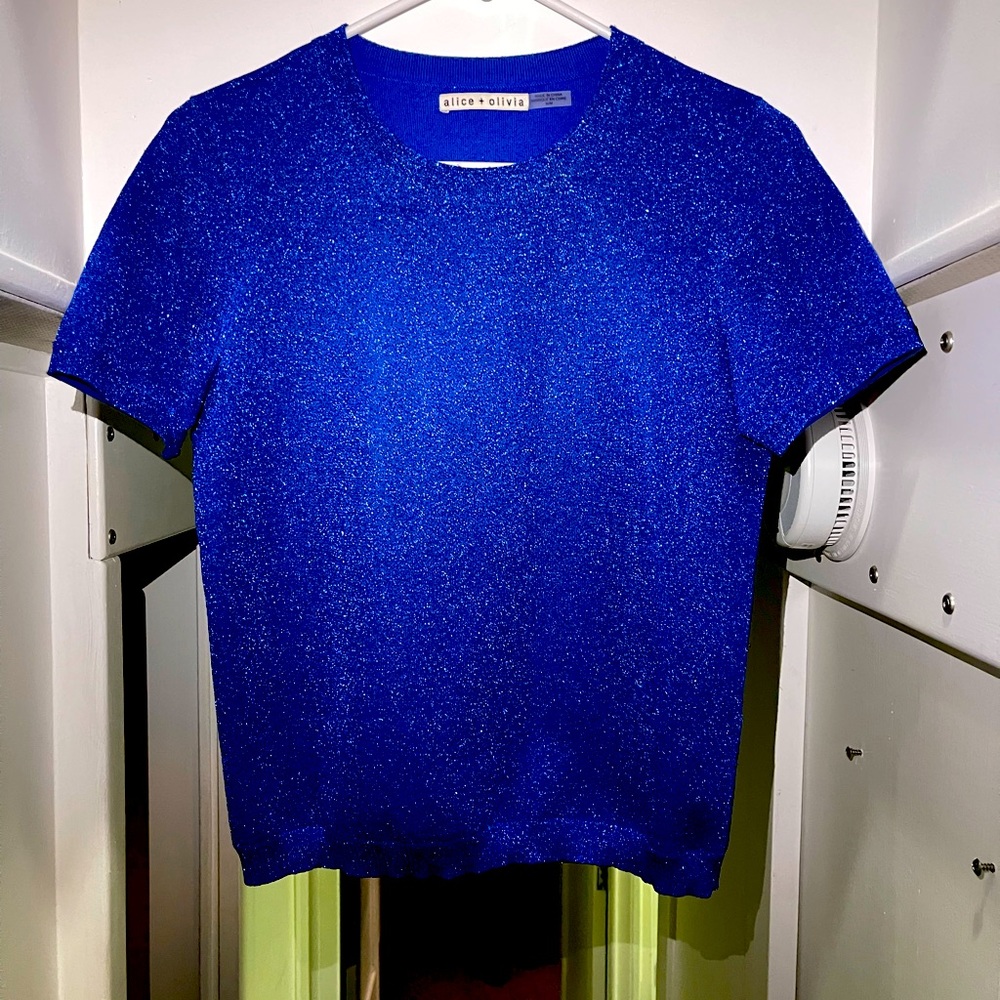 Shimmer royal blue sweater